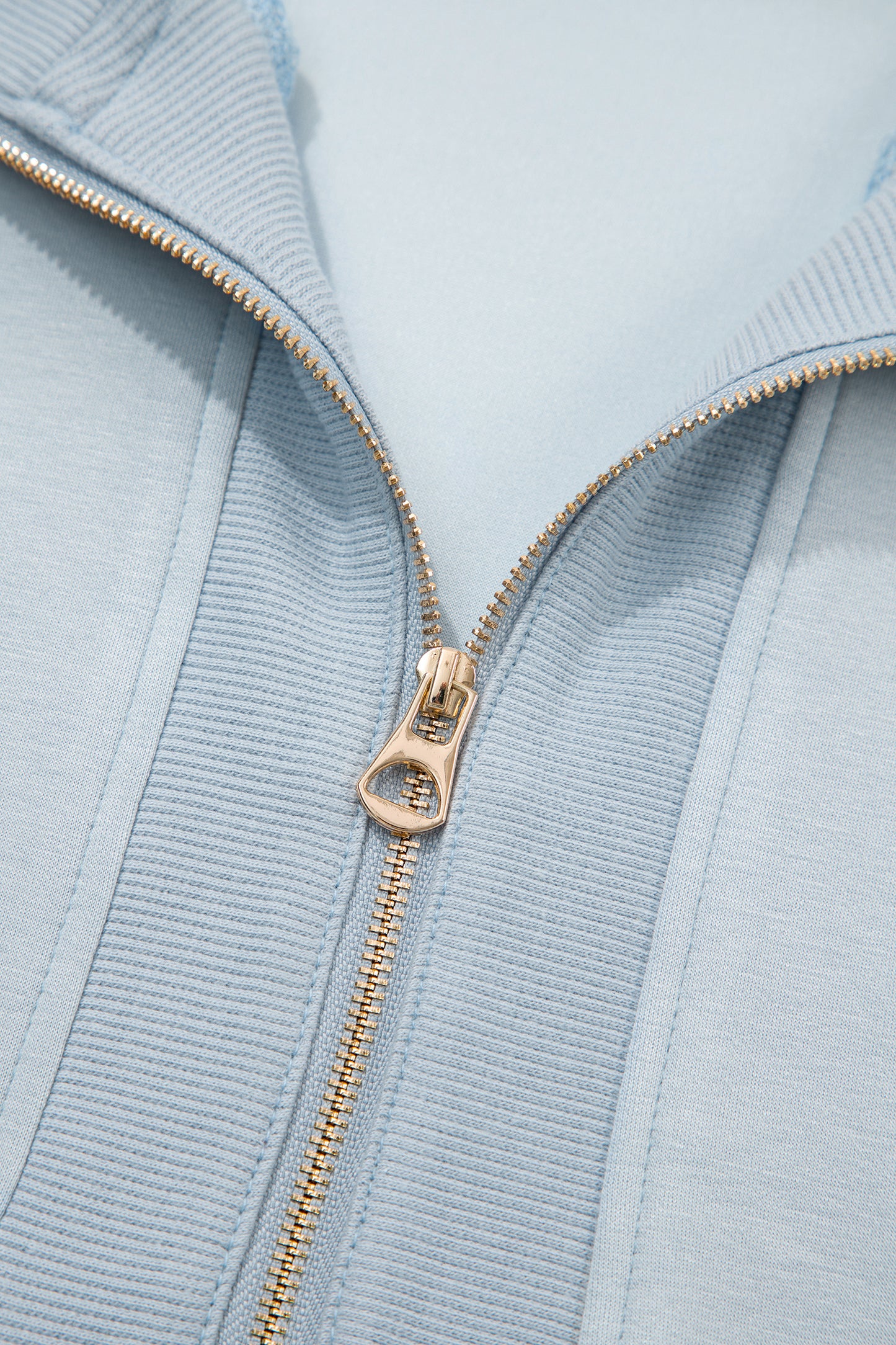 Beau Blue Half Zip Polo Tee Casual Pant Set