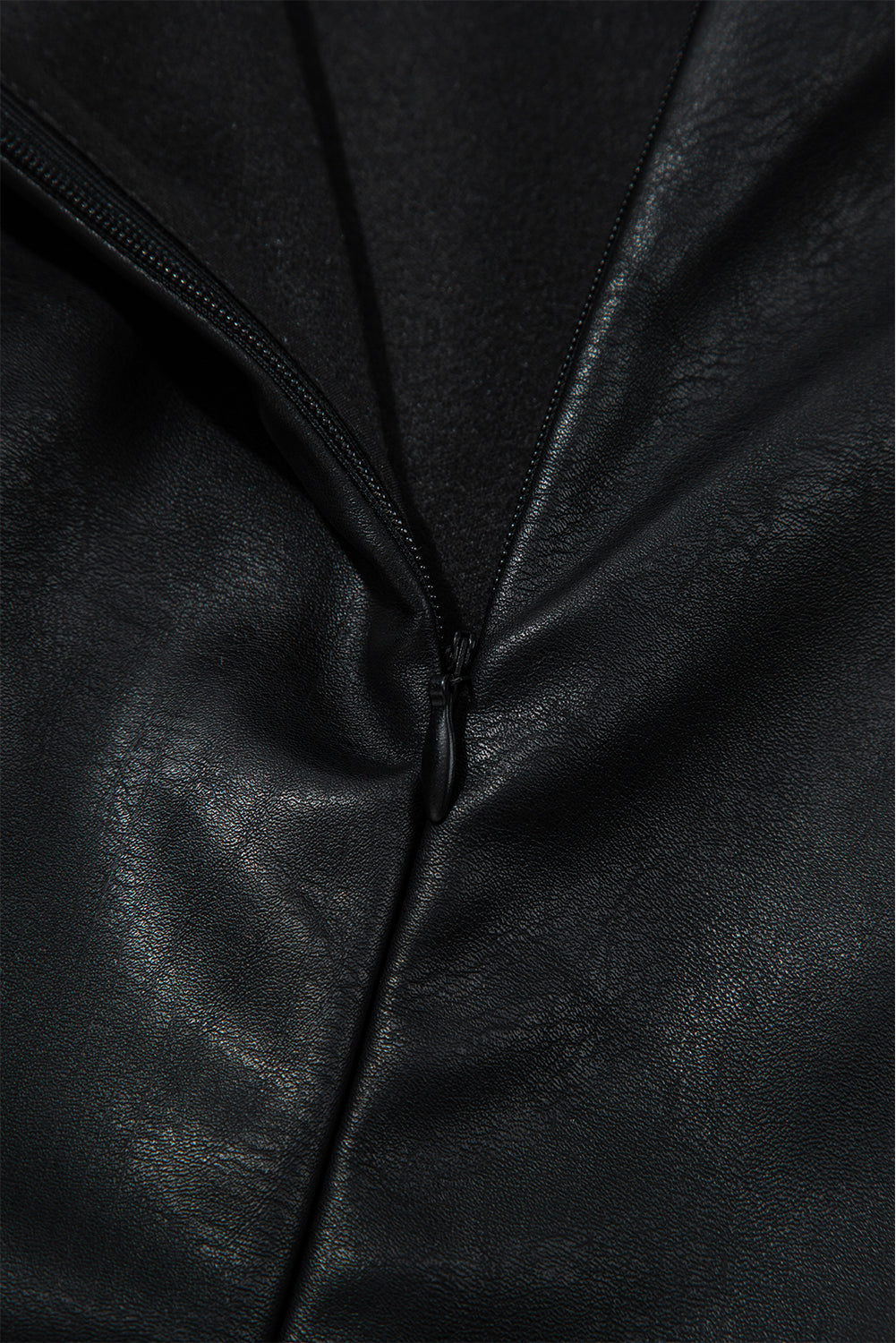 Black Vegan Leather Sleeveless Mini Dress